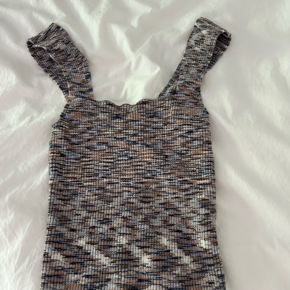 Abercrombie & Fitch Gray and Black Ribbed Tank Top